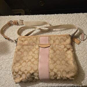 Coach F28502 Monogram Canvas Medium Crossbody Top Zip Messenger bag